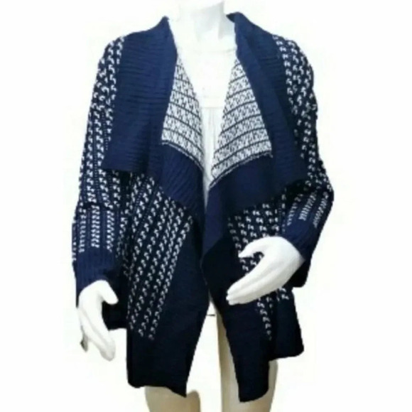 💕ROMEO AND JULIET COUTURE💕 blue white open cardigan - Picture 2 of 9